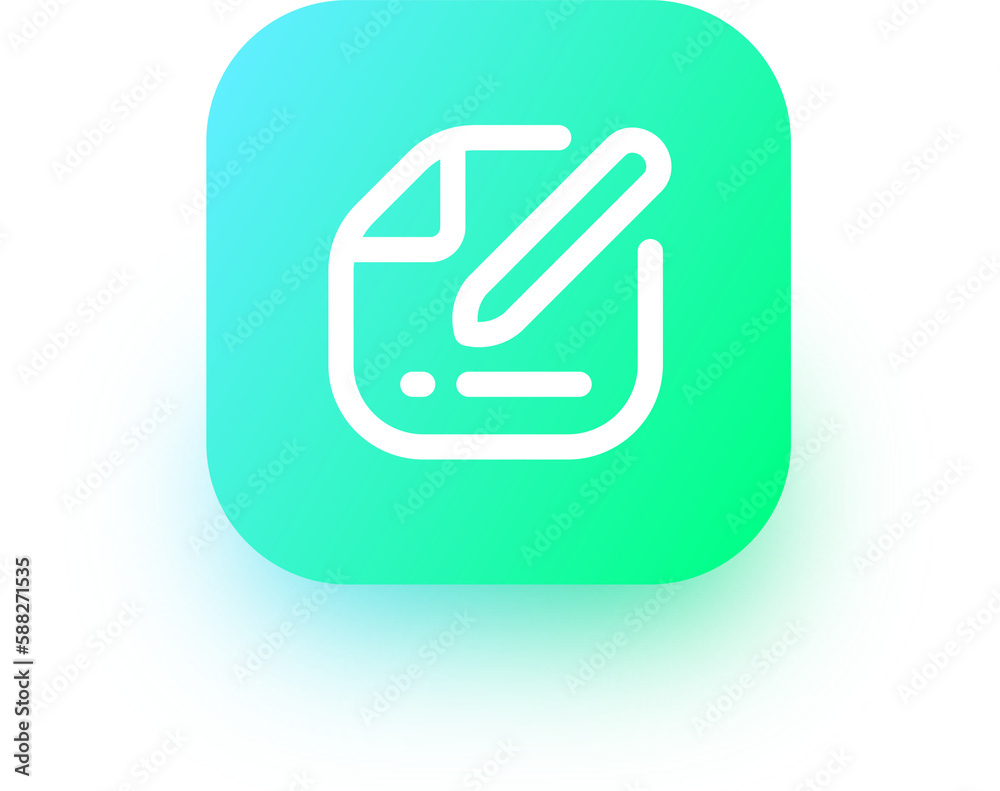 Edit icon in square gradient colors. Register signs illustration. Edit icon in square gradient colors. Register signs illustration.