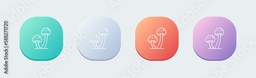 Mushroom line icon in flat design style. Vegetable signs vector illustration.