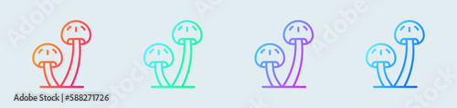 Mushroom line icon in gradient colors. Vegetable signs vector illustration.