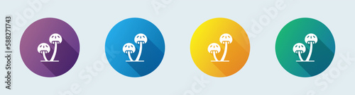 Mushroom solid icon in flat design style. Vegetable signs vector illustration.