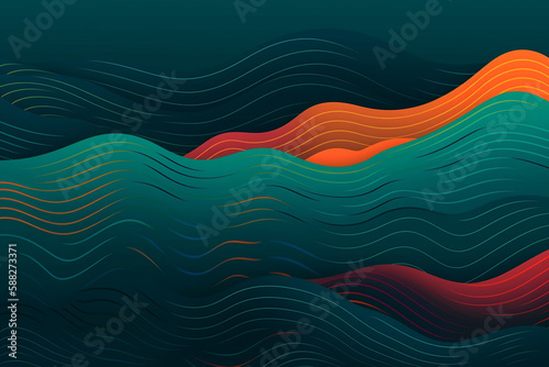 Beautiful colored abstract line shapes wallpaper background design texture pattern. Decorative design decoration. Ai generated