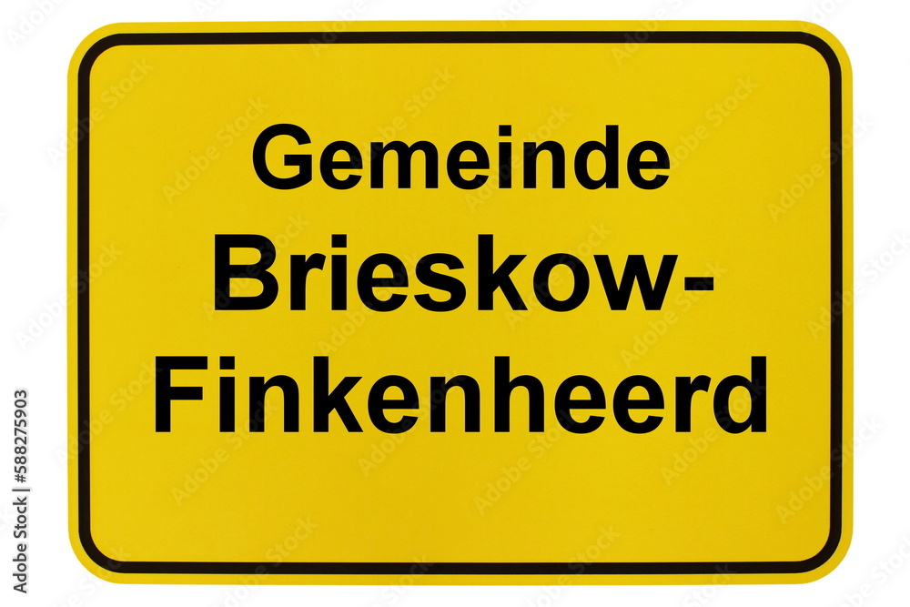 Illustration eines Ortsschildes der Gemeinde Brieskow-Finnenheerd  in Brandenburg