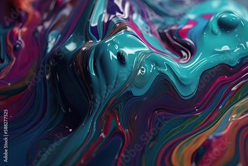abstract liquid background with beautiful color palette and gold veins - Generative AI