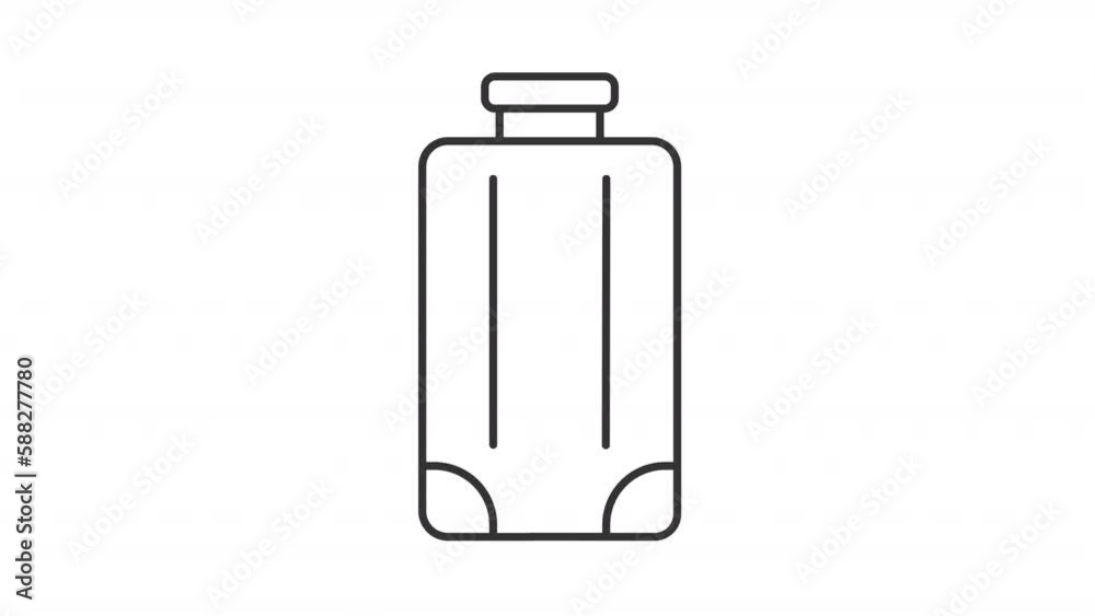 Animated bag linear icon. Bouncing luggage case. Belongings transportation. Travelling. Seamless loop HD video with alpha channel on transparent background. Outline motion graphic animation Animated bag linear icon. Bouncing luggage case. Belongings transportation. Travelling. Seamless loop HD video with alpha channel on transparent background. Outline motion graphic animation