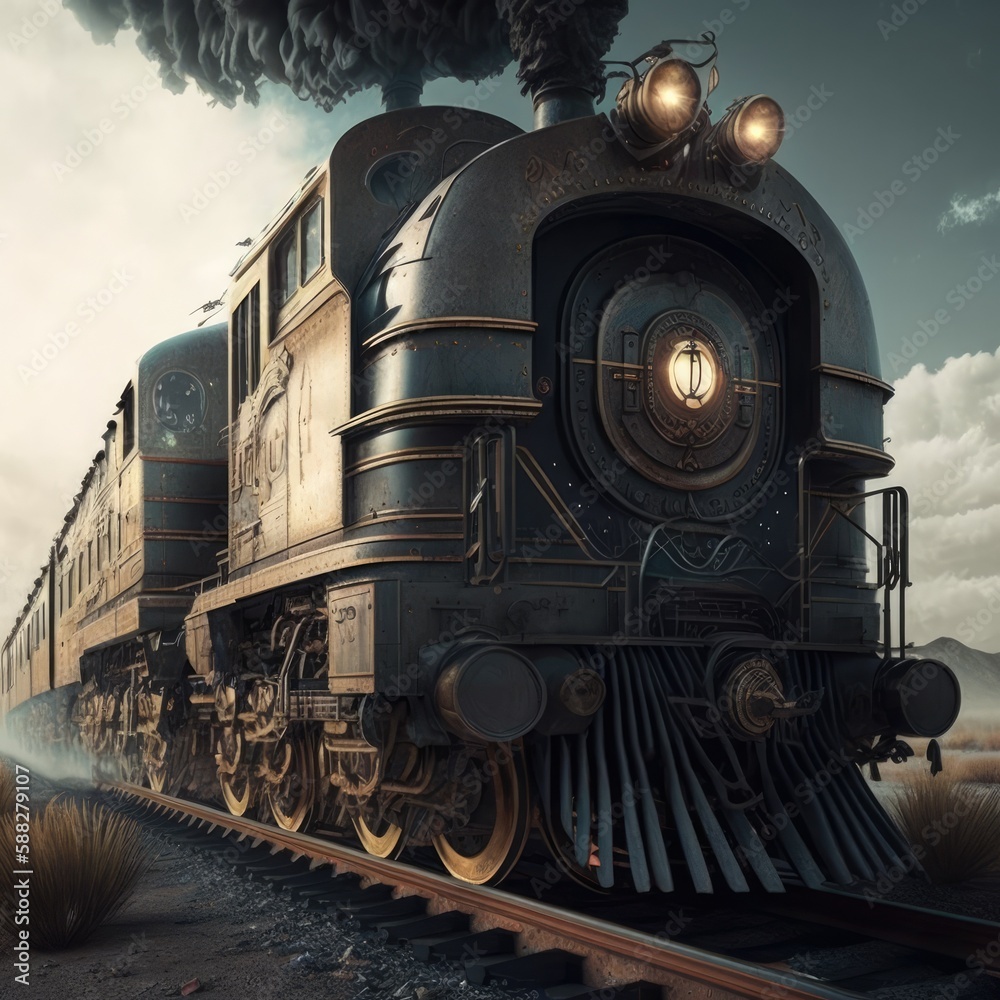 Naklejka premium A dieselpunk train