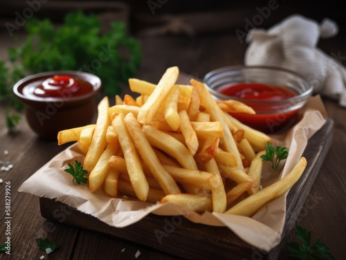 French fries on the table