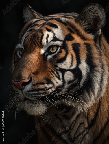 Tiger realistically photo portrait