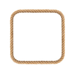 Rope frame in shape square -Endless rope loop isolated on white