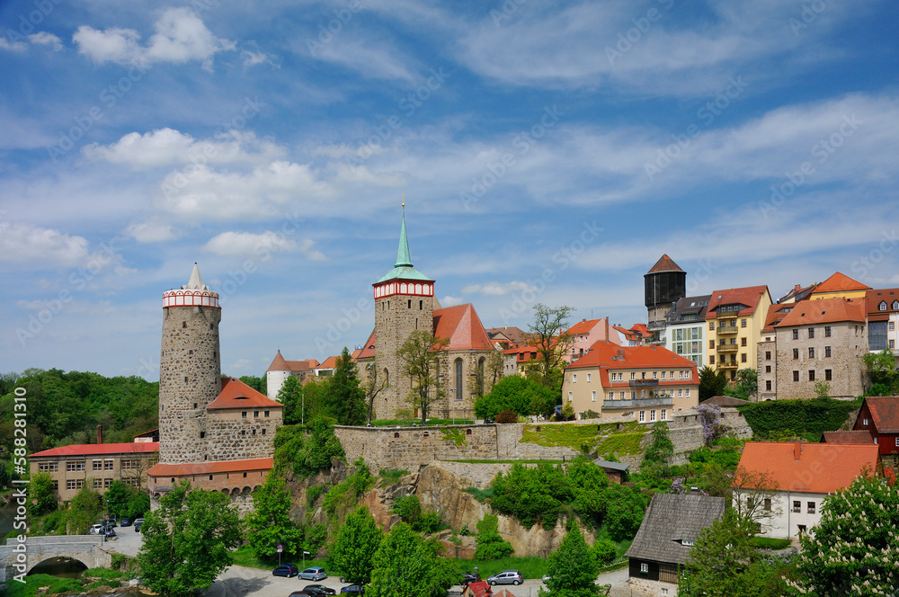 Blick zur Bautzner Altstadt im Frühjahr