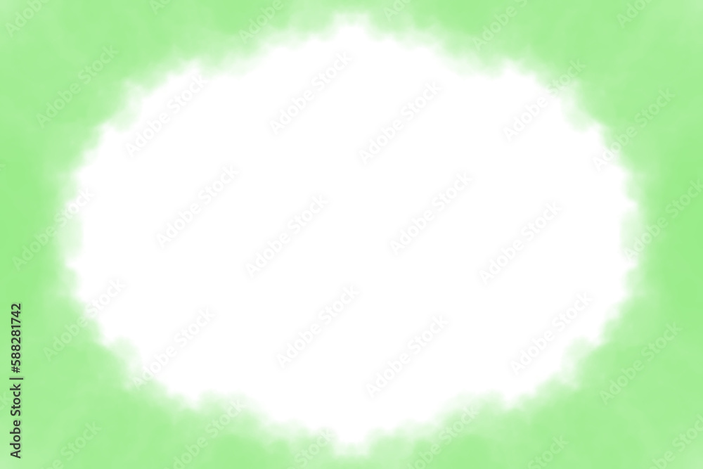 Obraz premium 緑色の水彩背景フレーム素材(透過)