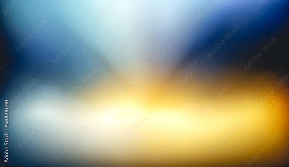 Abstract blurry smooth image of blue and yellow color, generative AI. Abstract blurry smooth image of blue and yellow color, generative AI.