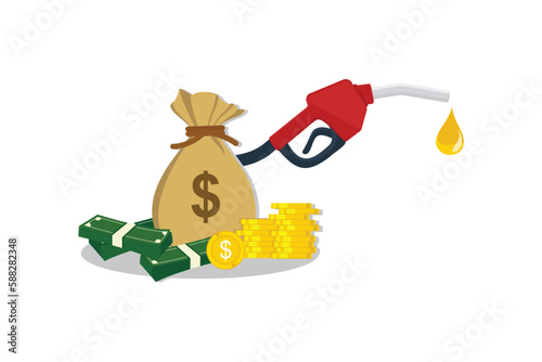 crude oil price illustration isolated on white background