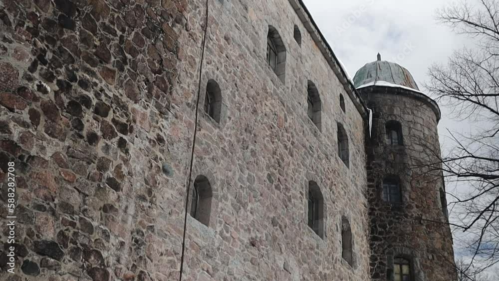 stone walls of a medieval castle outside stone walls of a medieval castle outside