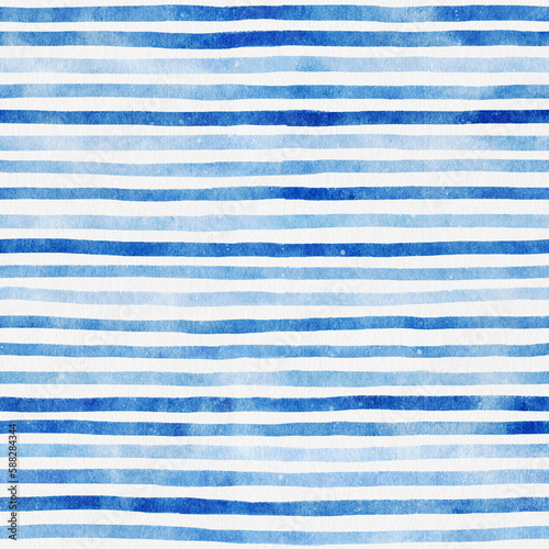 Blue watercolor stripes seamless pattern, watercolor background, indigo, stripes pattern, trendy background