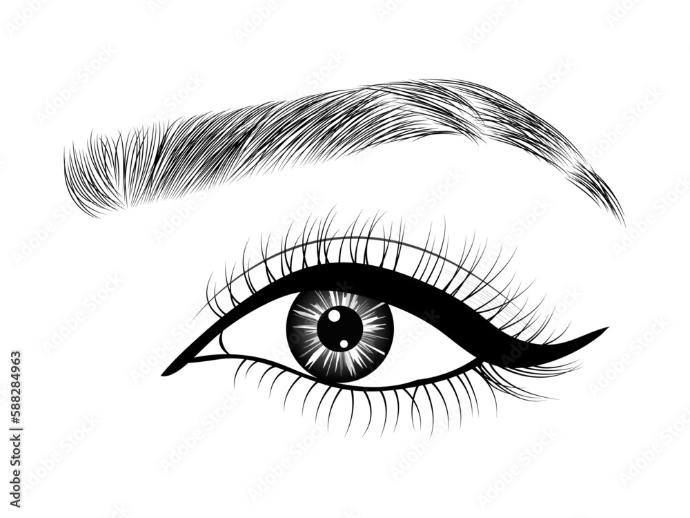 eye with eyelashes on background eye with eyelashes on background
