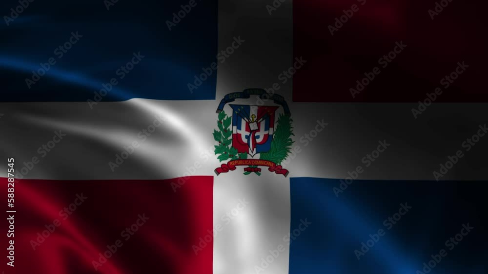 Animation of waving a flag of the Dominican Republic, the national flag. The Dominican Republic official flag flying in the wind isolated. Realistic waving dominican republic flag Animation of waving a flag of the Dominican Republic, the national flag. The Dominican Republic official flag flying in the wind isolated. Realistic waving dominican republic flag