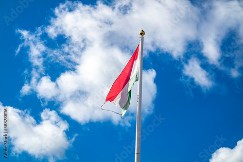 Flag of Hungary waving in the wind