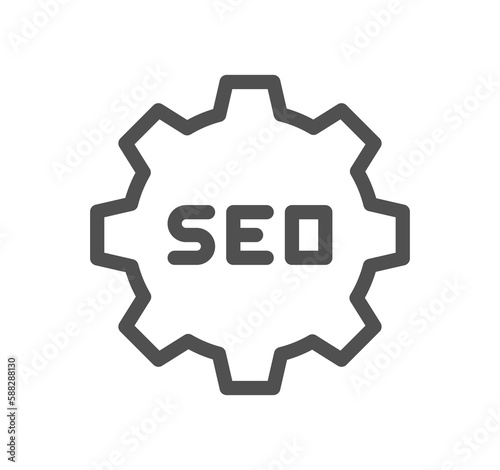Engine optimization related icon outline and linear symbol. 