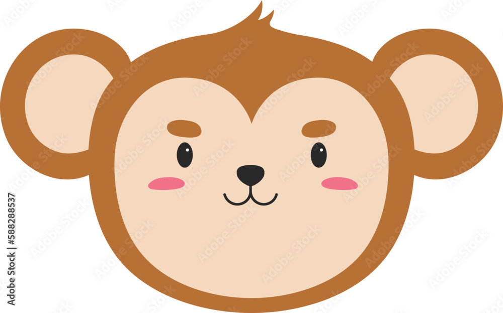 Monkey Cartoon Face Illustration Monkey Cartoon Face Illustration