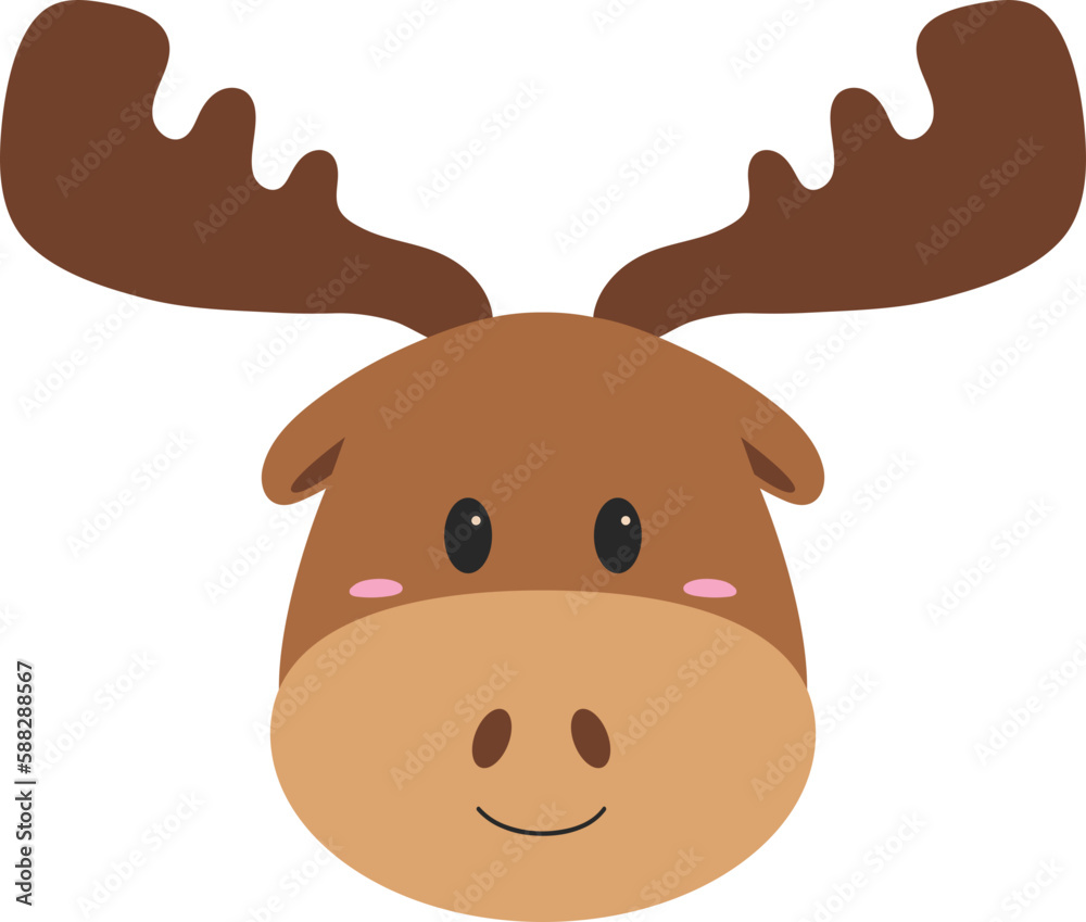 Moose Cartoon Face Illustration Moose Cartoon Face Illustration