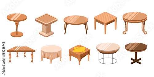 Table vector set collection graphic clipart design