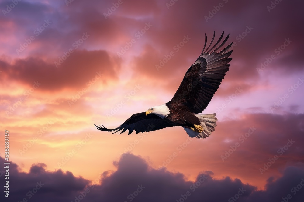 Naklejka premium Majestic eagle. Generate Ai