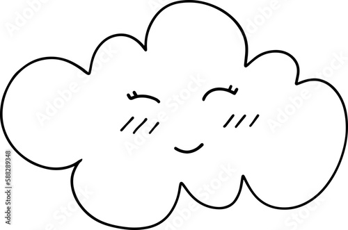 Cute happy smiling cloud cartoon emotion expression  icon. Vector illustration