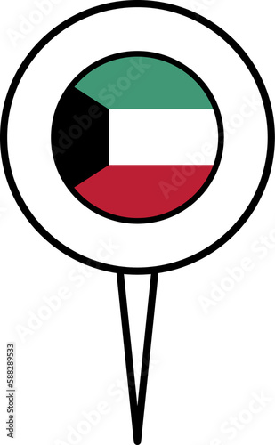 Free Download Kuwait flag pin location icon. - GFXLoad