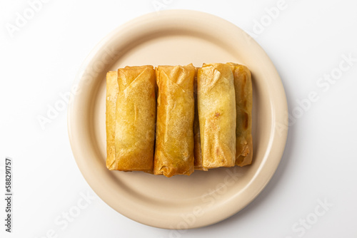 spring rolls on a white background