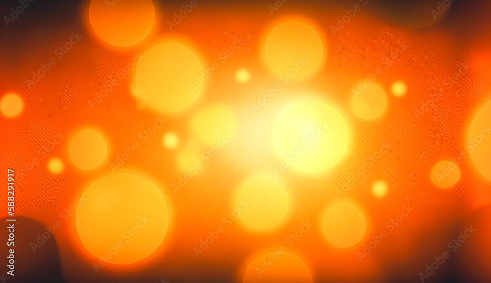 Abstract blurred orange background with bokeh, generative AI. Abstract blurred orange background with bokeh, generative AI.
