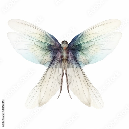 dragonfly isolated on white. Generative ai