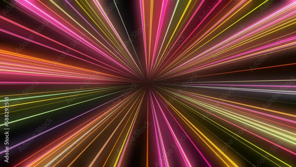 Vidéo Stock neon light speed line background loop Animation Digital