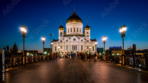 Moscow, Russia - Cathedral of Christ the Saviour at night