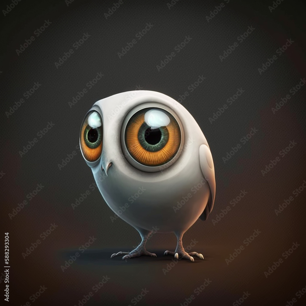 white owl on black background, Generative AI white owl on black background, Generative AI