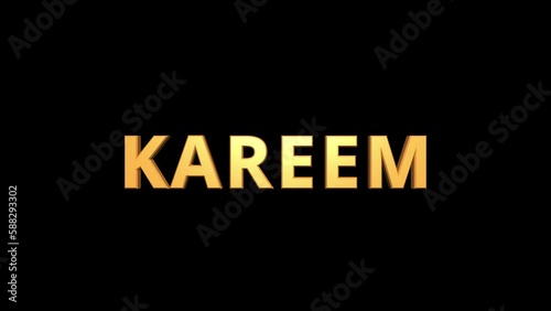 Ramdan kareem Animated Text Wish with gold light ray, holy islam month worship all day the celebration of Muslim community. isolated on black background