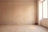 light texture wall beige plaster design blank window room minimal. Generative AI.