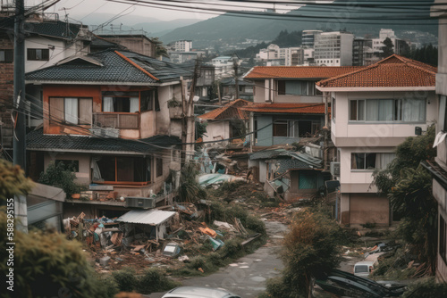 destroyed houses earthquake consequences Generative AI