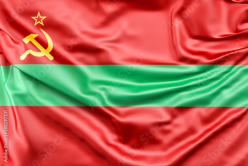 Ruffled Flag of Transnistria. 3D Rendering photo