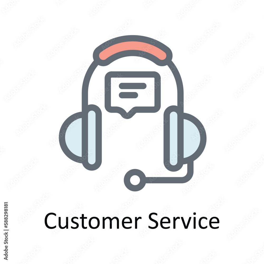 Customer Service Vector Fill outline Icons. Simple stock illustration stock Customer Service Vector Fill outline Icons. Simple stock illustration stock