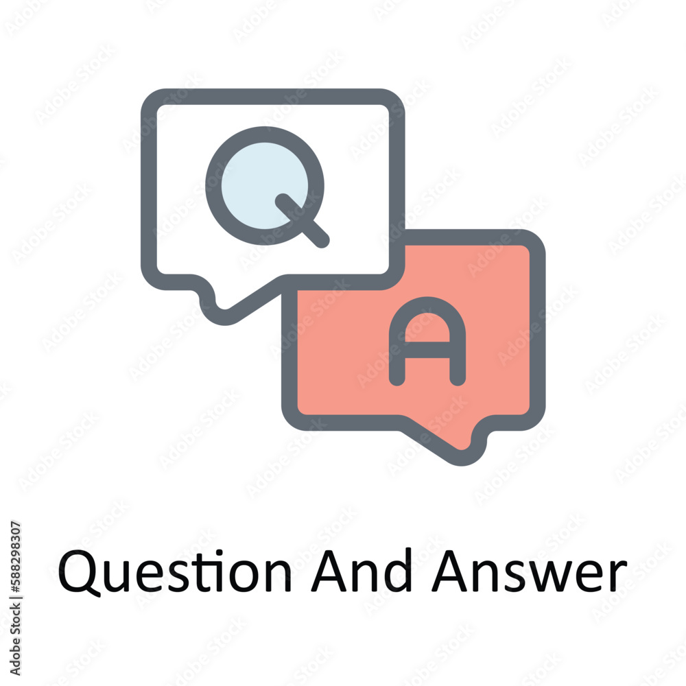 Question And Answer Vector Fill outline Icons. Simple stock illustration stock Question And Answer Vector Fill outline Icons. Simple stock illustration stock