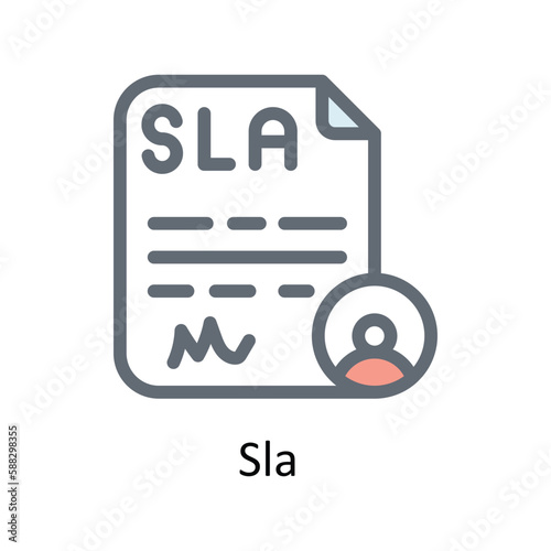 Sla  Vector Fill outline Icons. Simple stock illustration stock