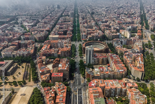 Aerial view of Barcelona downtown, Catalunya, Spain. photo