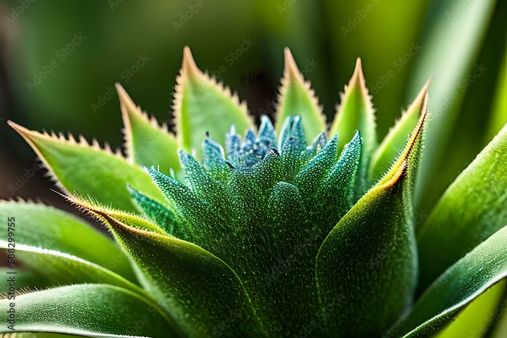 Close up of cactus. Generative AI Close up of cactus. Generative AI