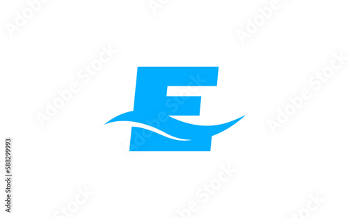 Free Download E Logo with wave letter concept for template  - GFXLoad