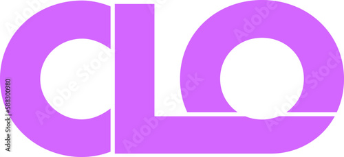 Letter CLO logo design on transparent background, CLO letter logo