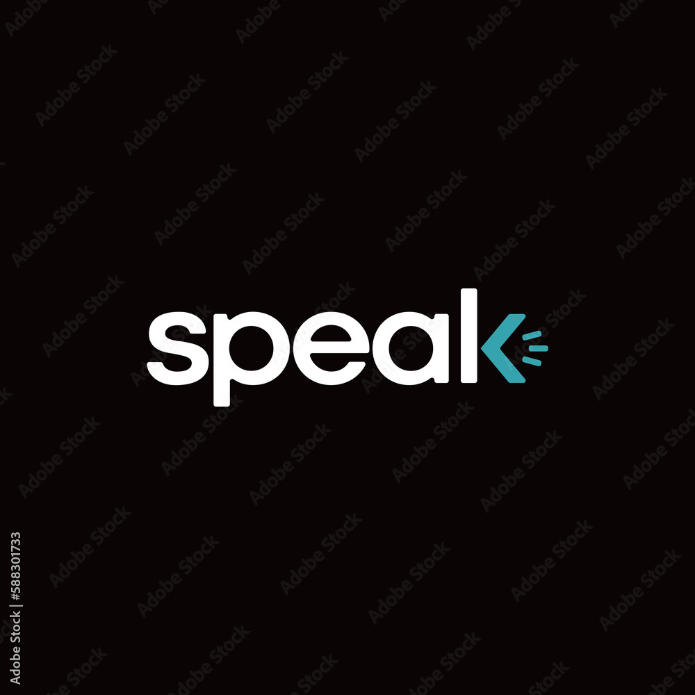 speak logo with logotype and wordmark design concept in the letter K