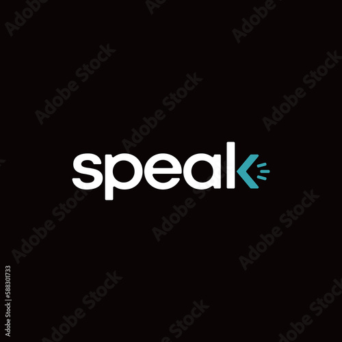 speak logo with logotype and wordmark design concept in the letter K