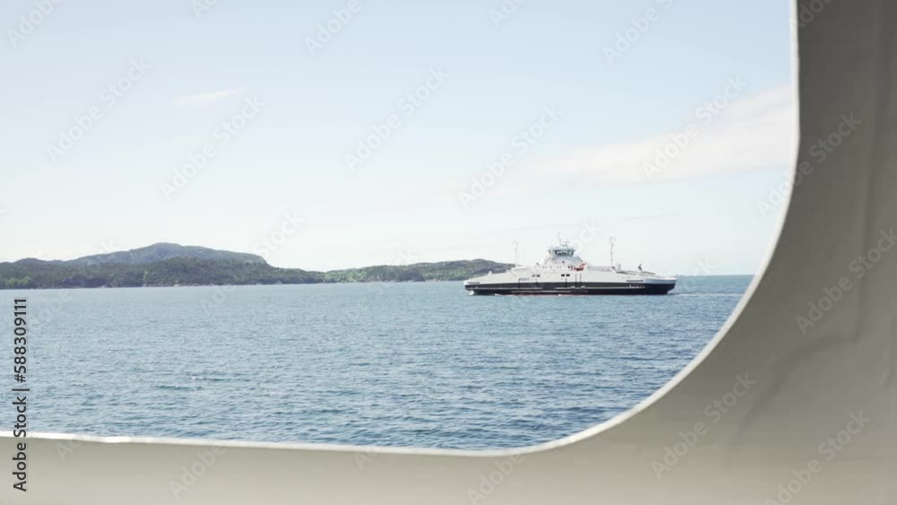 Norwegian ferry crossing fjord in Norway
Norwegian ferry crossing fjord in Norway