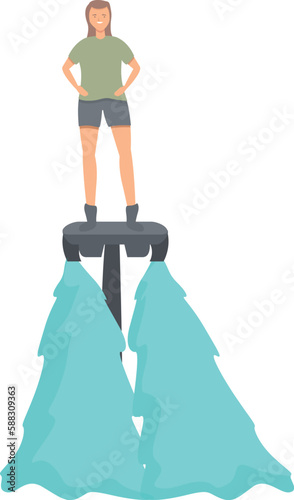 Summer flyboard icon cartoon vector. Sea sport. Activity travel