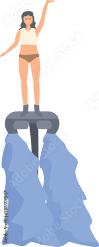 Action flyboard icon cartoon vector. Sea summer. Action sport